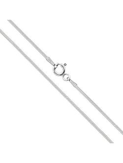Sterling Silver Round Snake 0.8mm 0.9mm 1mm 1.2mm 1.6mm Chain 925 Italy Necklace