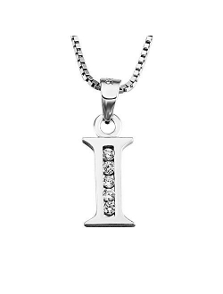 YFN Initial Pendant Necklace Sterling Silver with Cubic Zirconial 26 Letter Alphabet Jewelry for Women Teen Girl