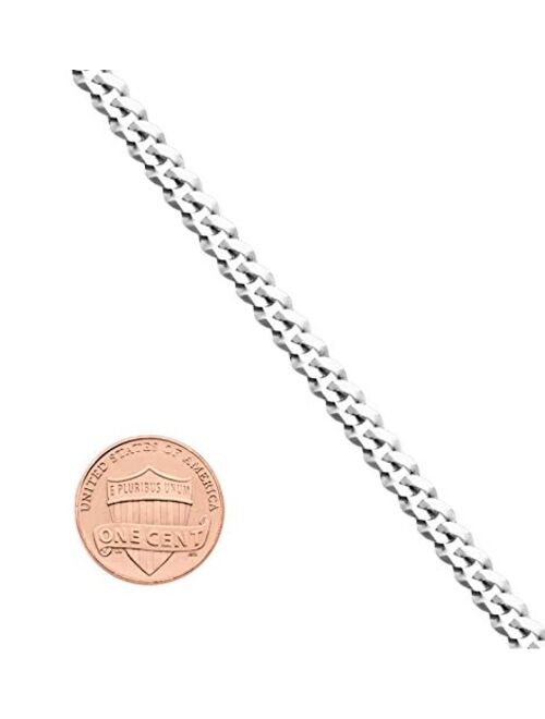 MiaBella Solid 925 Sterling Silver Italian 5mm Diamond Cut Cuban Link Curb Chain Necklace for Women Men, 16, 18, 20, 22, 24, 26, 30 Inch Made in Italy