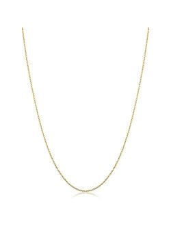 KoolJewelry 14k Yellow Gold Lightweight Thin Rope Chain Necklace (0.7 mm, 0.9 mm, 1 mm or 1.3 mm)