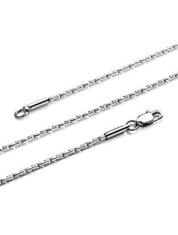 TRUSUPER Style Titanium Stainless Steel Silver Mens Womens Italy Final Fantasy Chain Necklaces 2mm Unisex