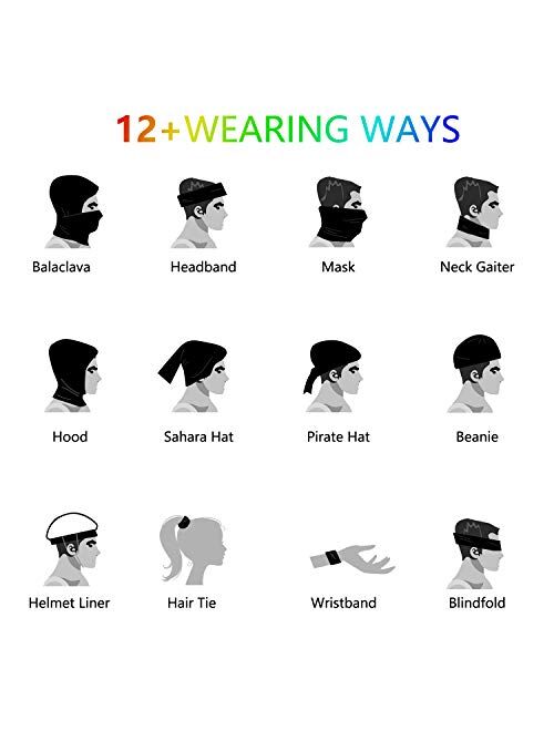 Seewow Balaclava Neck Gaiter Face Cover - Bandana Face Scalf Headwear For Men & Women