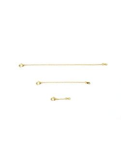 HONEYCAT Delicate Necklace Extender Set 2", 4", 6" or 1", 3", 5" in 18k Gold Plate, 18k Rose Gold Plate, or Silver | Minimalist, Delicate Jewelry
