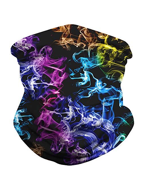 Bandana Rave Face Mask - Dust Cover Scarf Neck Gaiter Reusable Cloth Face Covering Wind Sun UV Protection Scarf for Motorcycle Riding Biker Outdoor Running Tube Mask Mult
