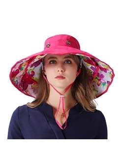 Packable Extra Large Brim Floppy Sun Hat Reversible UPF 50+ Beach Sun Bucket Hat