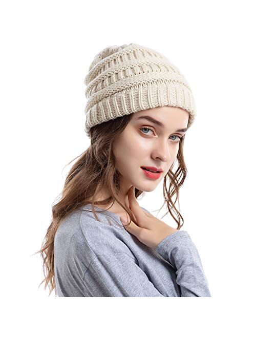 Double Couple Womens Scarf Beanie Hat Set Thick Winter Infinity Scarf Knit Scarfs for Women