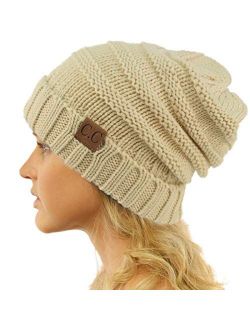Winter Trendy Warm Oversized Chunky Baggy Stretchy Slouchy Skully Beanie Hat