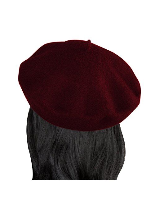 French Beret, Lightweight Casual Classic Solid Color Wool Beret