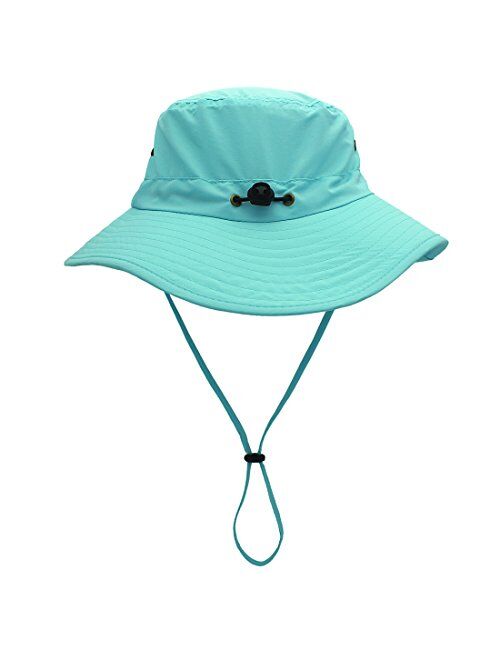 LLmoway Women Fishing Sun Hat Wide Brim Breathable Cotton Safari Hat with Strap