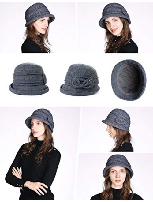 1920 Vintage Cloche Bucket Hat Ladies Church Derby Party Fashion Winter 55-59CM