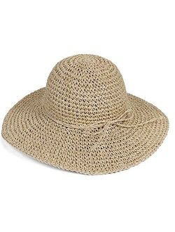 HugeStore Floppy Foldable Wide Brim Chic Sun Hat Sun Visor Summer Beach Straw Hat for Women Ladies