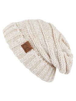 C.C Hatsandscarf Exclusives Unisex Beanie Oversized Slouchy Cable Knit Beanie (HAT-100)