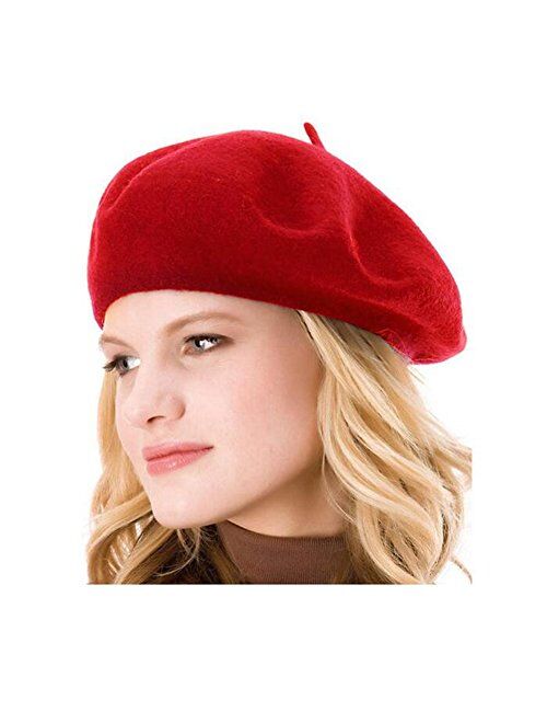 ICSTH French Beret - Wool Solid Color Womens Beanie Cap Hat