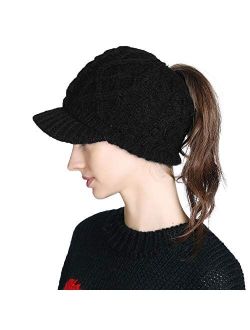 Comhats 50%/100% Wool Newsboy Cap Winter Hat Visor Beret Cold Weather Knitted