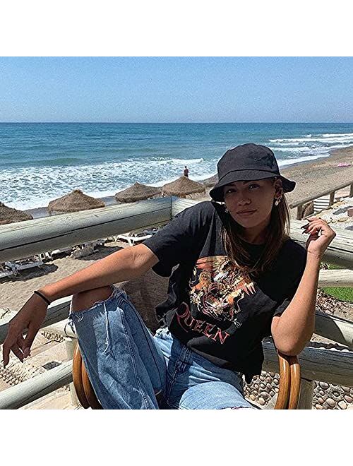 Bucket Sun Hat Women Floppy Cotton Hats Wide Brim Summer Beach Fisherman's Caps UPF 50+ UV Packable