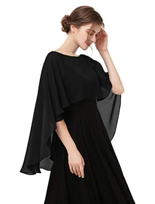 Wedding Capes Capelets for women Chiffon Cape Shawls and Wraps for Evening Dress