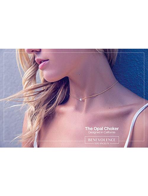 14k Gold Dipped Choker Necklace | Opal Necklace Celebrity Style Dainty Necklace to Wear Everyday Small Necklace | Simple & Minimalist Choker Gold Choker Necklaces for Wom