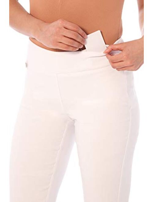 Rekucci Women's Straight Leg Comfort Capri w/Tummy Control and Secret Pocket
