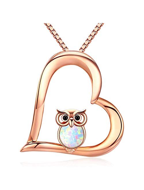 18K White Gold/Rose Gold Plated Opal Necklace for Women