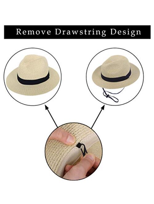 Simplicity Mens Women's Wide Brim Straw Panama Sun Hat