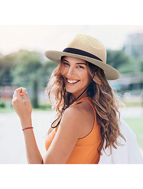 Simplicity Mens Women's Wide Brim Straw Panama Sun Hat