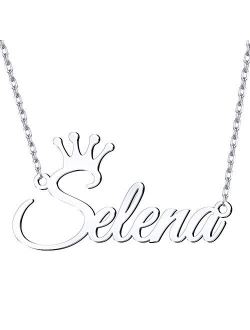 Dreamdecor Name Necklace Personalized, Sterling Silver Custom Nameplate Necklace Charm Jewelry Gift for Women