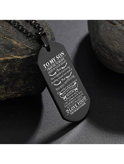 CALIS Dog Tags for Men Engraved I Want You to Believe Deep in Your Heart Love Dad Dog Tag