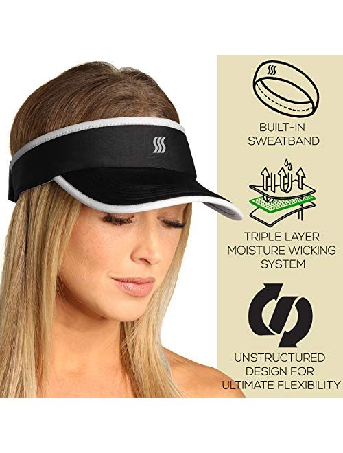 SAAKA Super Absorbent Visor for Women. Premium Packaging. Running, Tennis, Golf & All Sports. Soft, Lightweight & Adjustable.