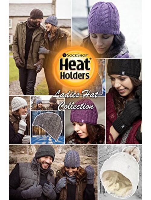 HEAT HOLDERS - Women's Thermal Fleece Cable Knit Winter Hat 3.4 Tog - One Size