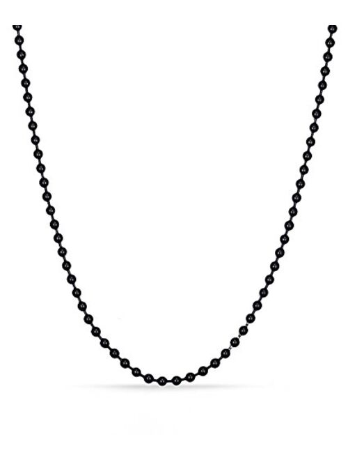 SINLEO Titanium Stainless Steel Small Beads Ball Chain Necklace for Men Women 18-38 Inches Silver Black Gold