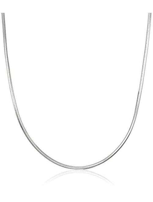 LUHE Sterling Silver 1MM Snake Chain Italian Crafted Necklace Thin Lightweight Strong - Lobster Claw Clasp 14-30 Inches and 1.9mm Snake Chains 20-24 inchs