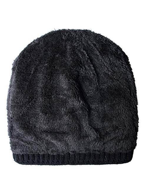Loritta 1-2 Pack Winter Hat Warm Knitted Wool Thick Baggy Slouchy Beanie Skull Cap for Men Women Gifts
