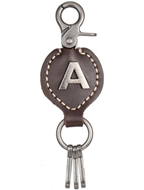 Marino Avenue Leather Keychain For Men, Single Letter Alphabet with Easy Clasp