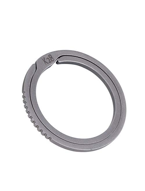 Titanium Quick Release Keyrings 2-pack Side-pushing Labor-saving Gear System Keychain Rings