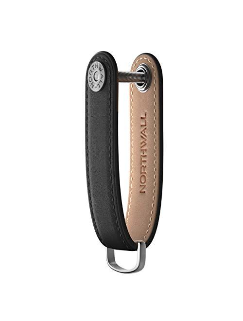 Smart Key Organizer Keychain, 100% Real Leather Compact Key Holder, Secure Locking Mechanism, Pocket Key Chain up to 10 Keys, EDC Stainless Steel Multi-Tool