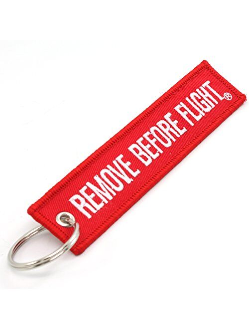 Remove Before Flight Key Chain - 5 Pack Red with White Letters - Rotary13B1