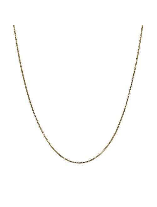 Honolulu Jewelry Company 14K Solid Yellow Gold Box Chain Necklace