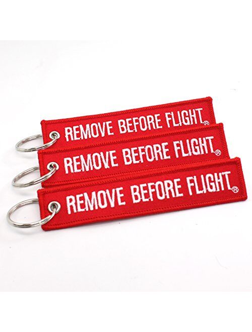  Rotary13B1 Remove Before Flight Key Chain - 5 Pack Red