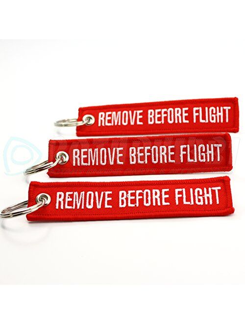Rotary13B1 Remove Before Flight Key Chain - 3 Pack Red