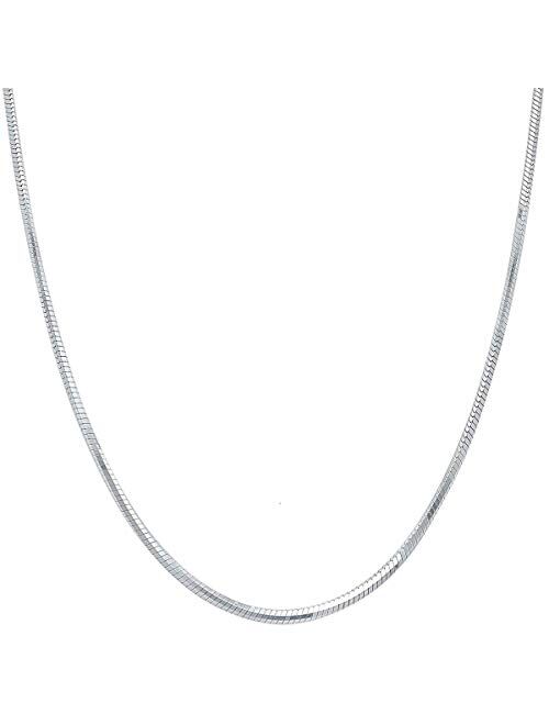 Italian Fashions 925 Sterling Silver Italian 1mm,1.2mm,1.4mm,1.6mm Snake Chain Crafted Necklace Strong - Lobster Claw Clasp With Extra Clasp