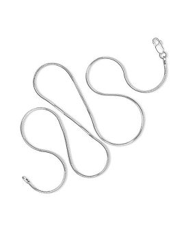 925 Sterling Silver 1MM or 1.6MM 8 Sided Italian Snake Chain - Italian Necklace For Women - Lobster Claw Clasp