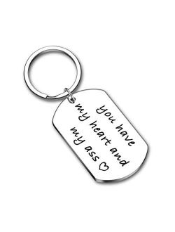 Valentines Day Gift Keychain for Husband Boyfriend From Girlfriend Wife Anniversary Birthday Gifts For Couple Keyring Women Men You Have My Heart Him Her Wedding