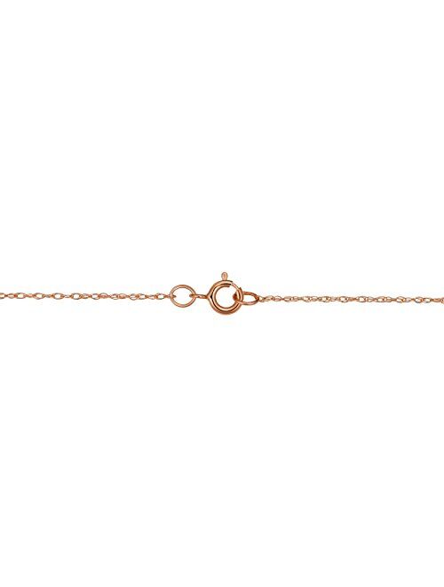 KoolJewelry 10k Yellow, White or Rose Gold Very Thin and Lightweight Rope Chain Necklace for Women (0.8 mm) - 14, 16, 18, 20 or 24 inch