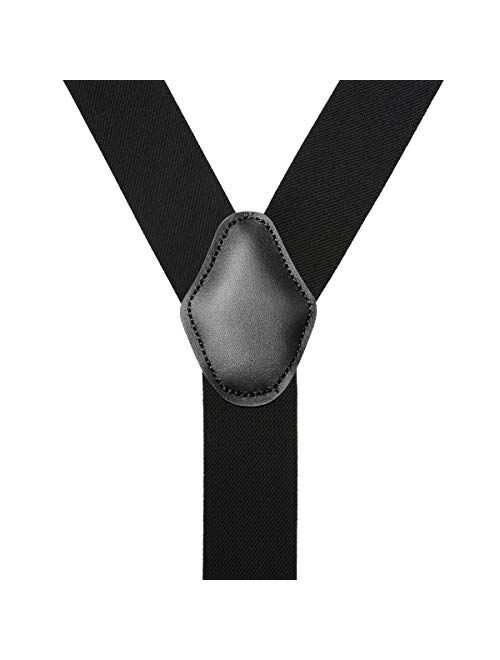 Y Back Mens Suspenders, with 6 Strong Clips Wide Adjustable Elastic Braces for Casual&Fomal by Grade Code