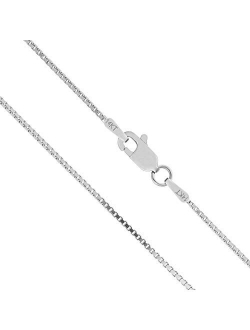 Honolulu Jewelry Company 14K Solid White Gold Box Chain Necklace