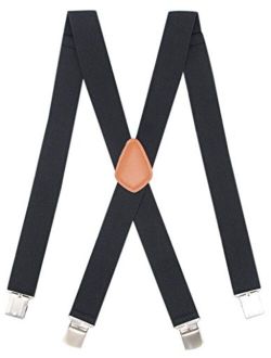 Bioterti Mens Heavy Duty X- Back Suspenders-Adjustable Size, Long & Elastic Braces