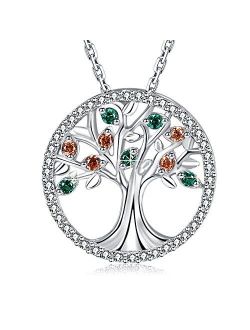 MEGA CREATIVE JEWELRY Family Tree of Life 925 Sterling Silver Pendant Necklace Earrings Crystal from Swarovski