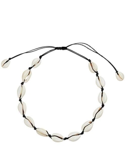 SXNK7 Natural Shell Necklace Choker for Women Girl Bead Pearl Handmade Hawaii Wakiki Beach Rope Jewelry