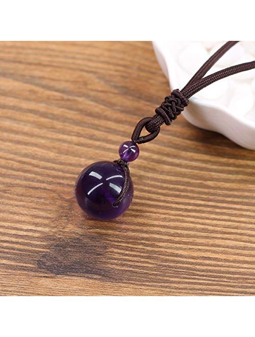 COAI Unisex Genuine Round Gemstone Beads Pendant Necklace
