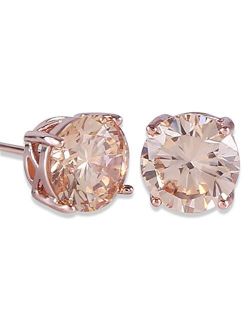 GULICX Rose Gold Tone Yellow Crystal Royal Journey Jewelry Eternity Stud Earring